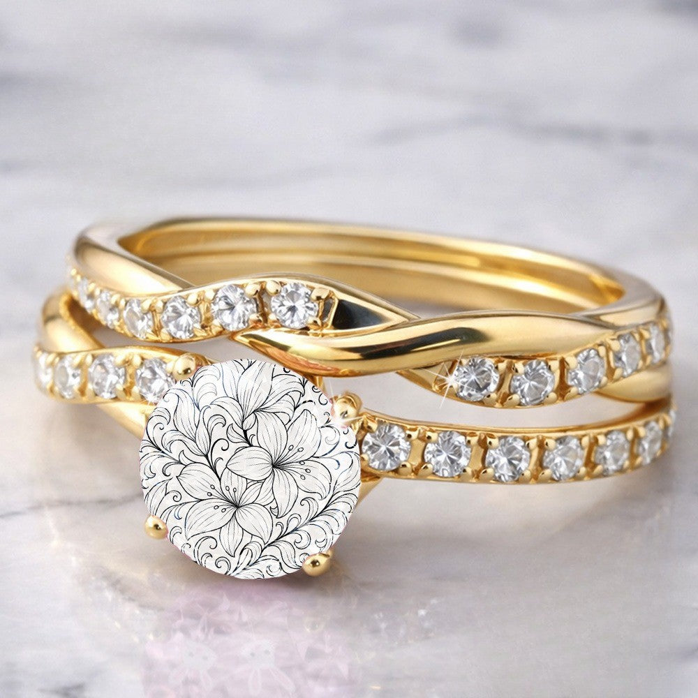 Twisted Floral Scroll Ring