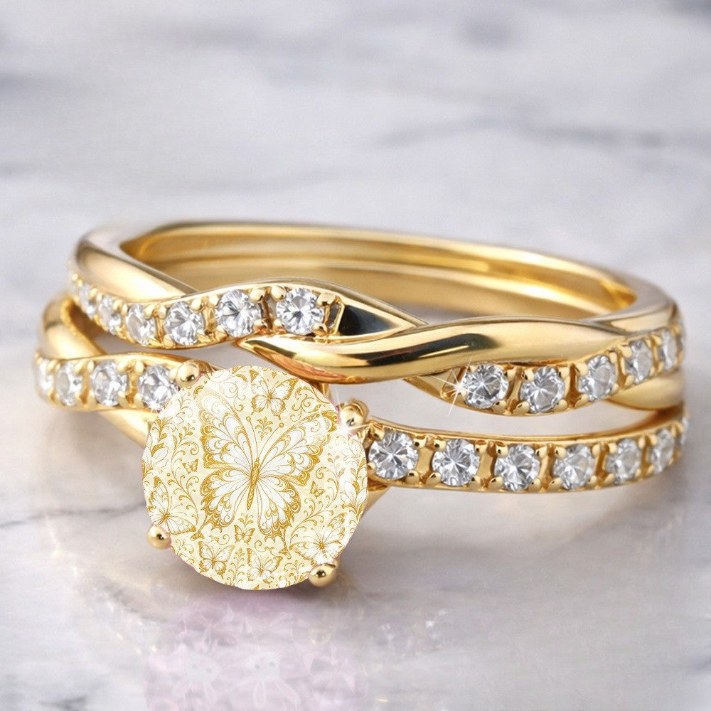 Butterfly Filigree Twisted Band Ring