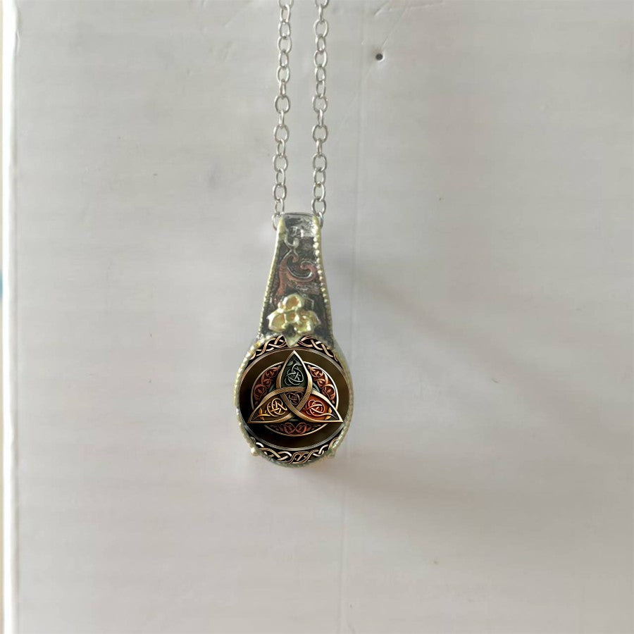 Celtic Triquetra Rose Pendant Necklace
