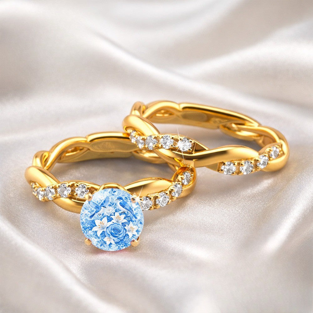 Bluebird Floral Disc Ring