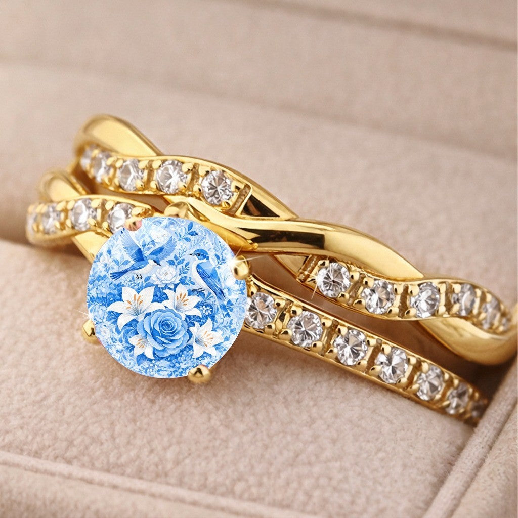 Bluebird Floral Disc Ring