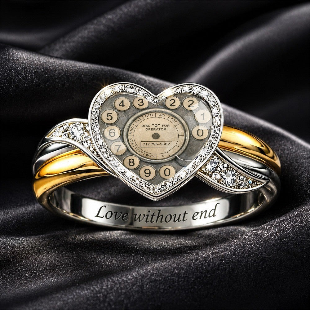 Vintage Rotary Dial Heart Ring