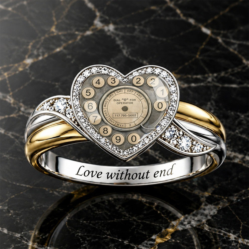 Vintage Rotary Dial Heart Ring