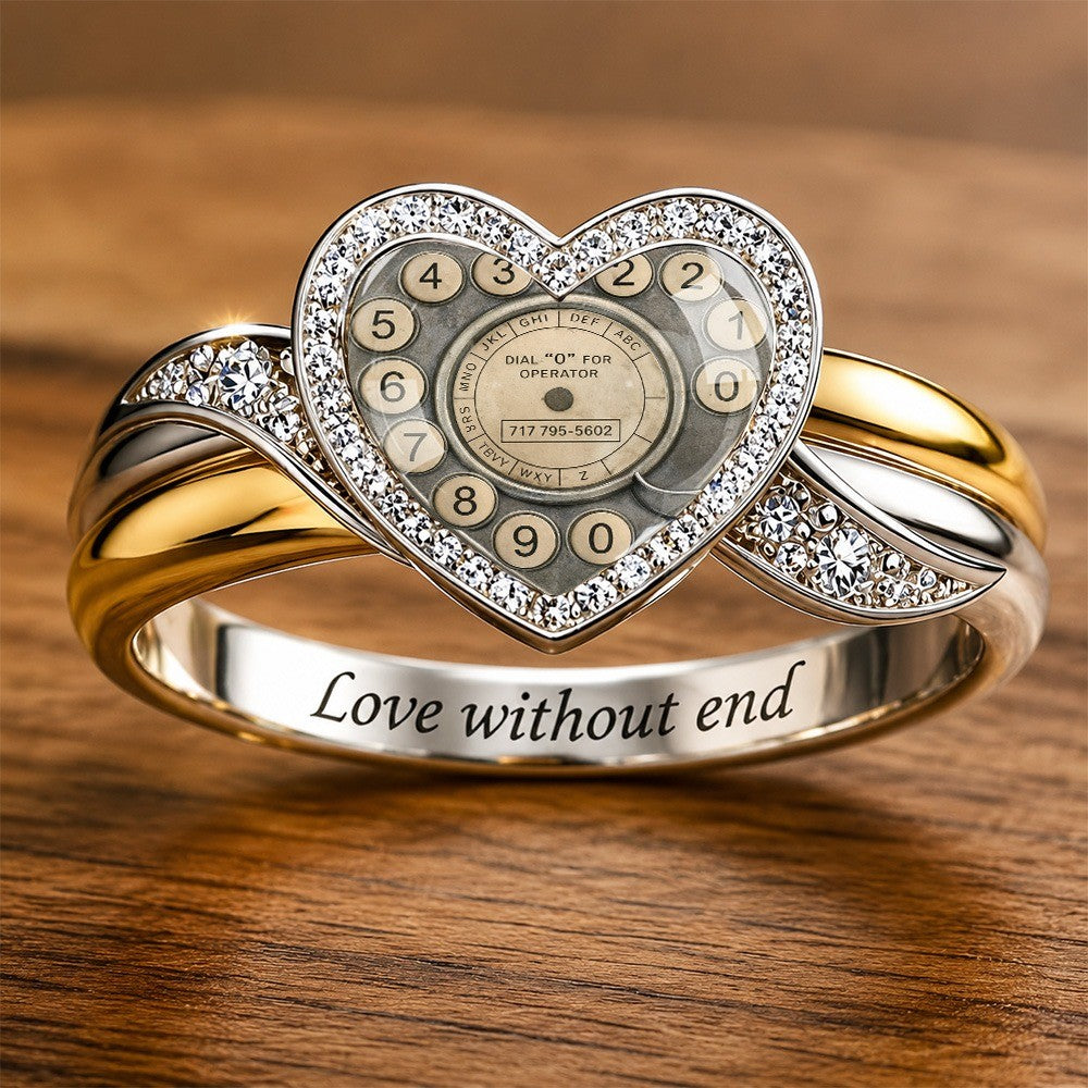 Vintage Rotary Dial Heart Ring