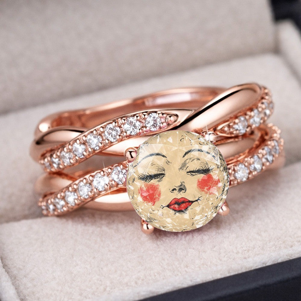 Illustrated Face Statement Ring