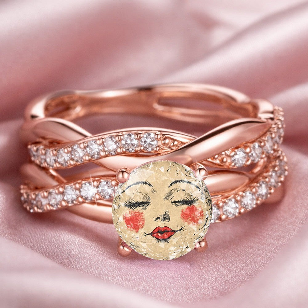 Illustrated Face Statement Ring