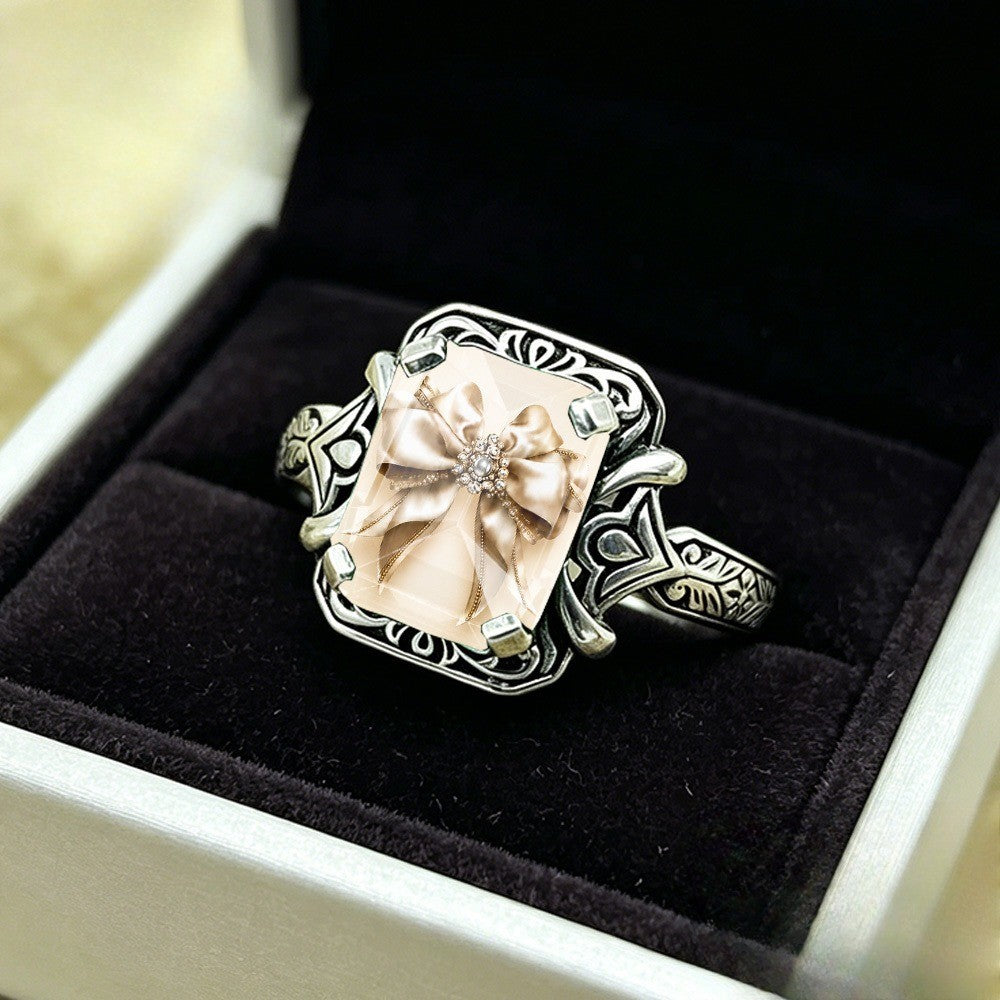 Ornate Bow Square Ring