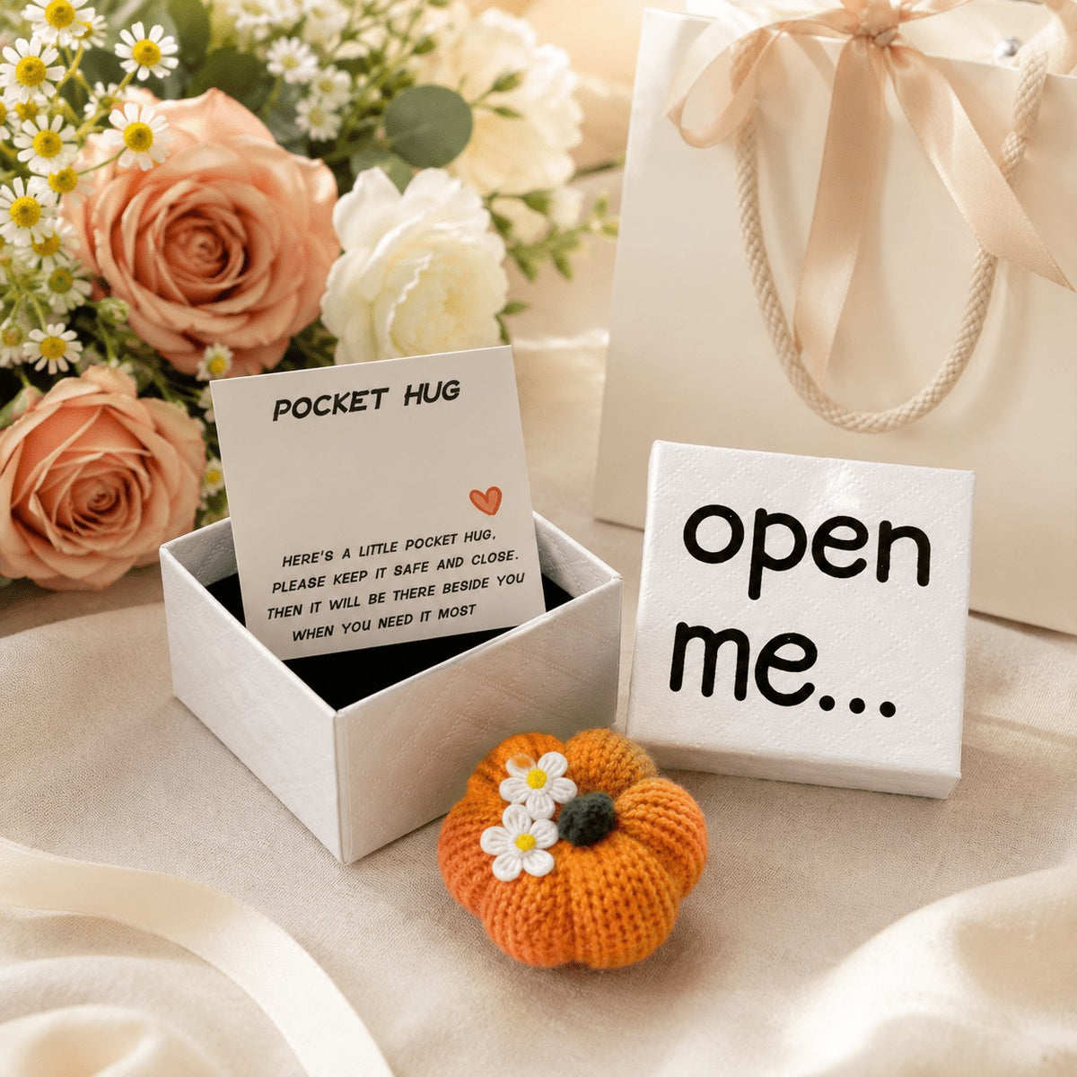 Knit Pumpkin Pocket Hug