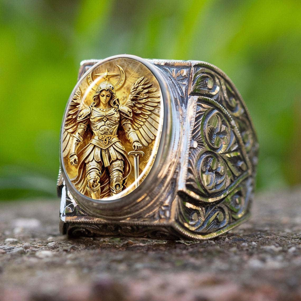 Winged Warrior Signet Ring