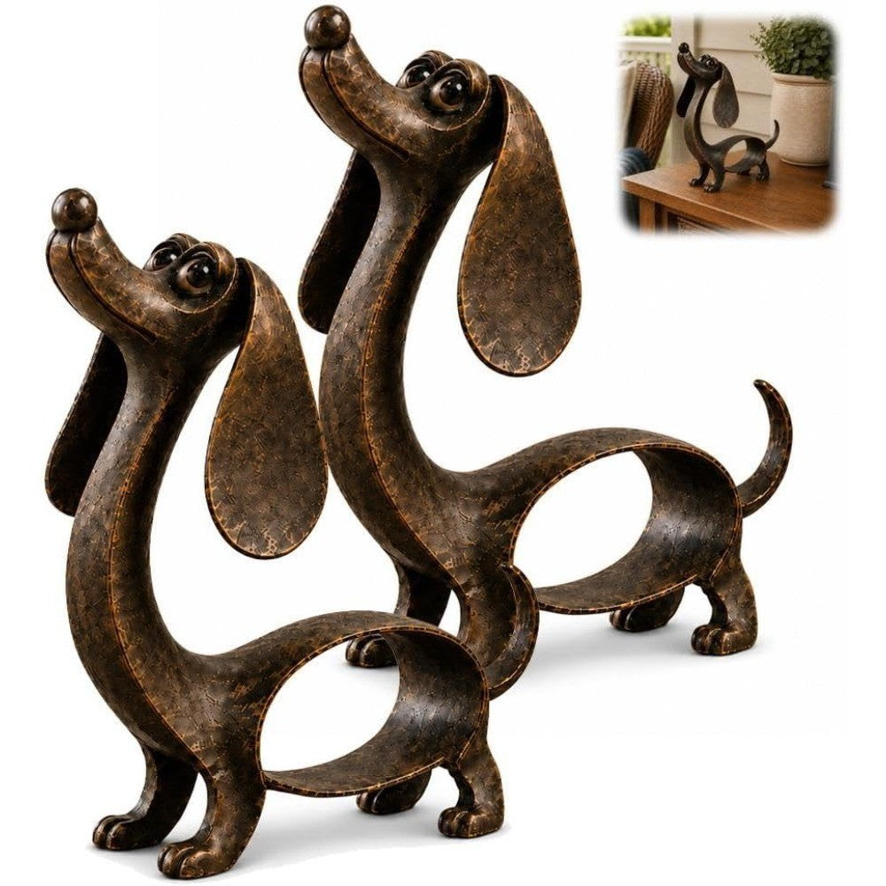 Antique Bronze Dachshund Figurine