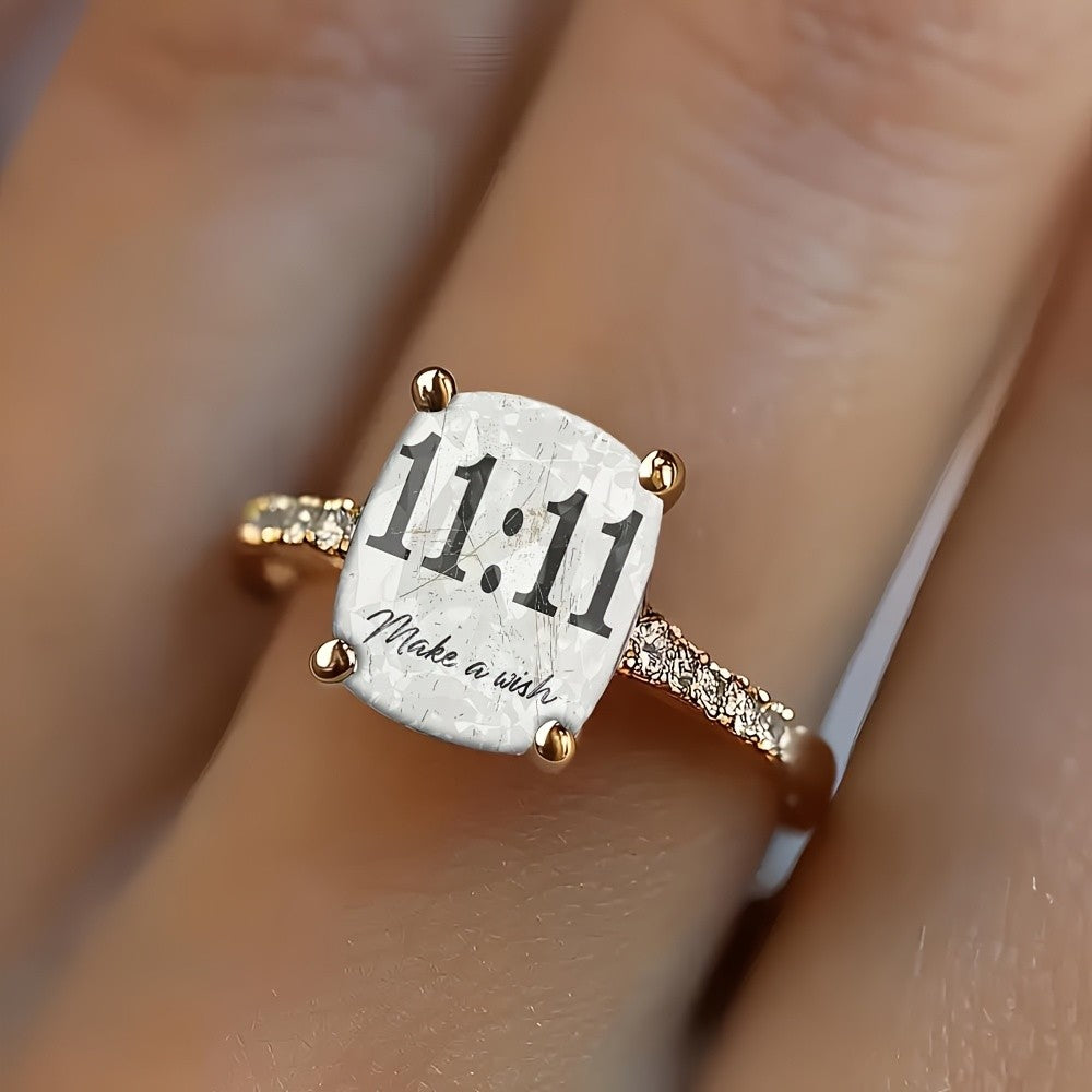 11:11 Make a Wish Square Ring