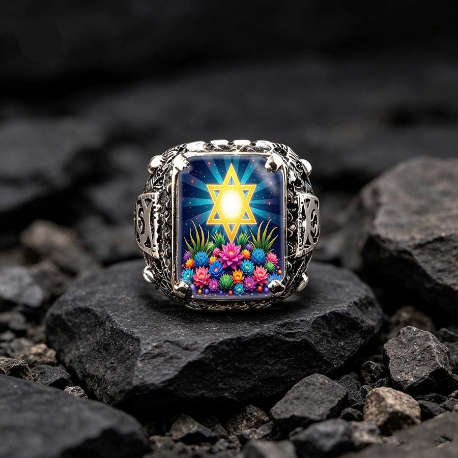Star & Succulent Square Ring