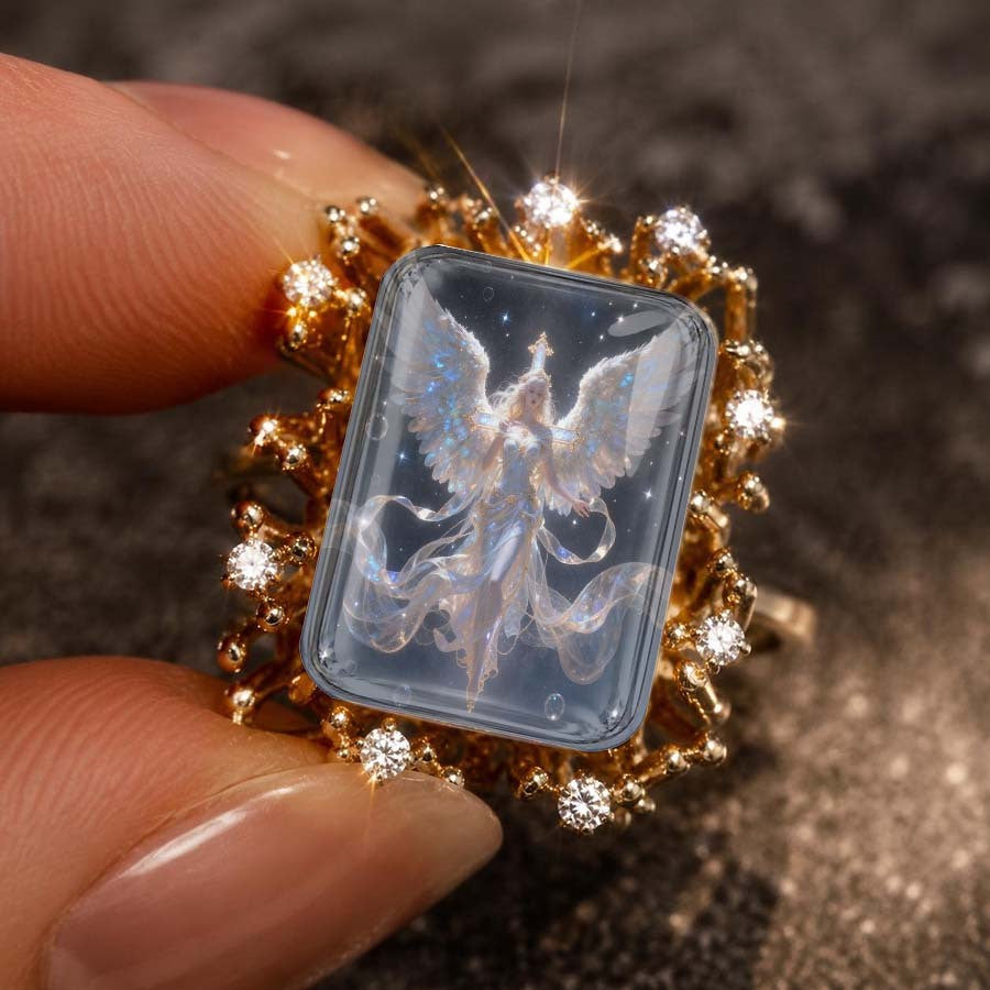 Angel Glass Statement Ring