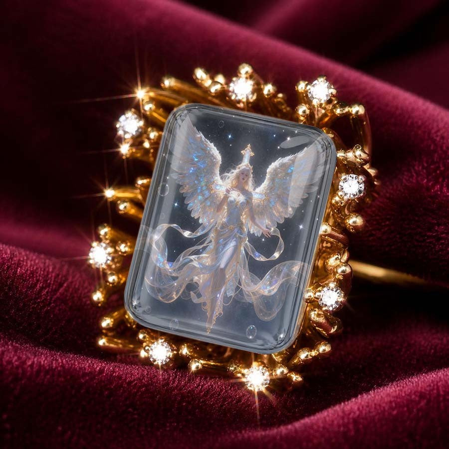 Angel Glass Statement Ring