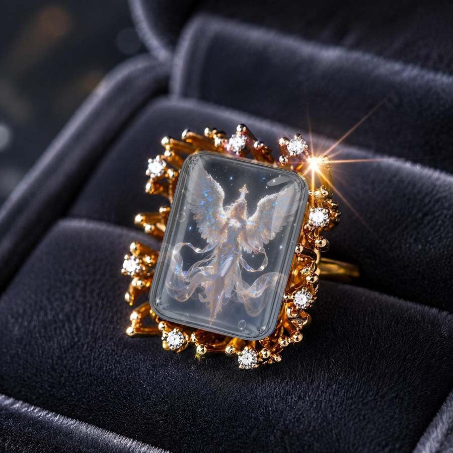 Angel Glass Statement Ring