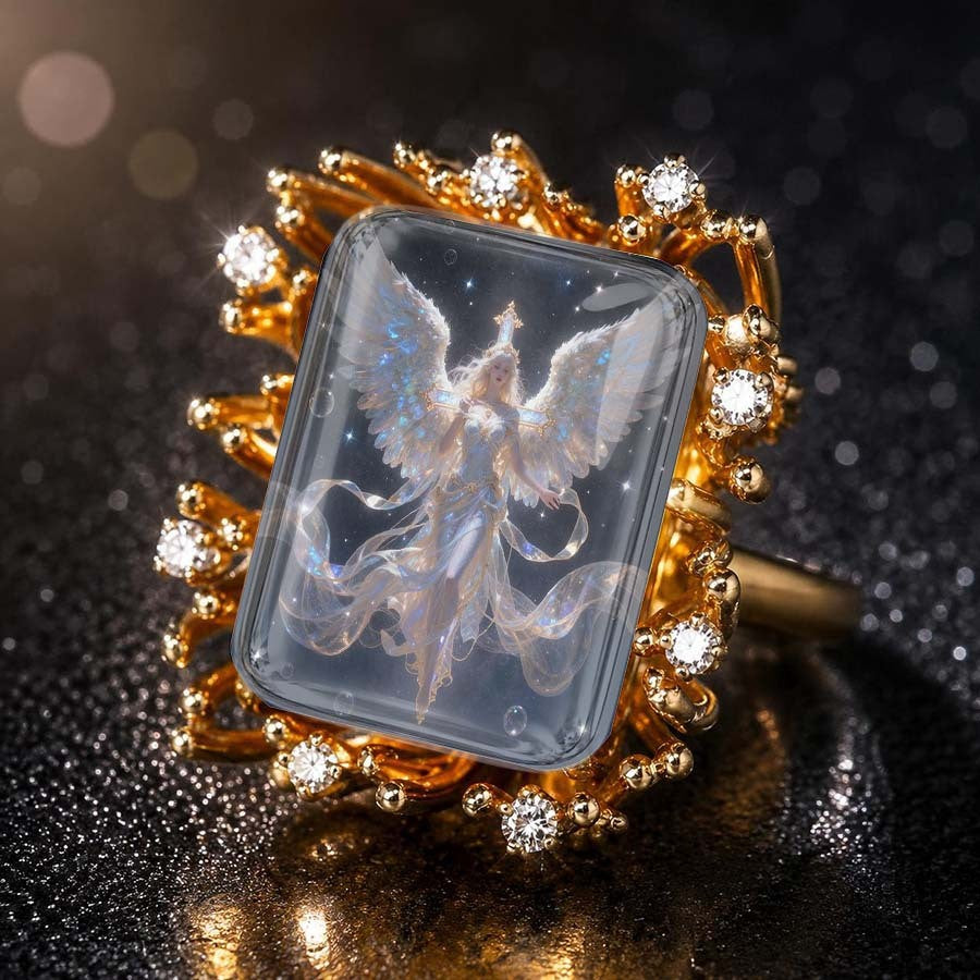 Angel Glass Statement Ring