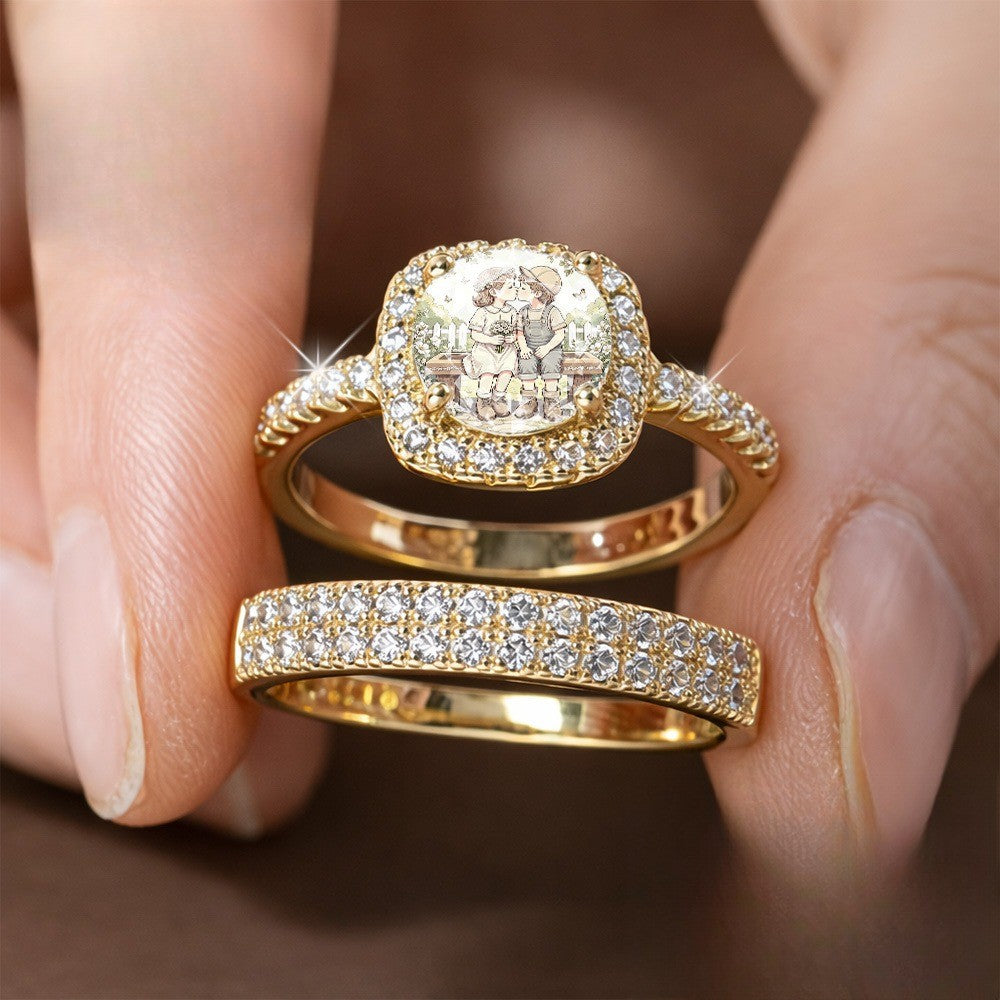Pocket Hug Square Ring Set
