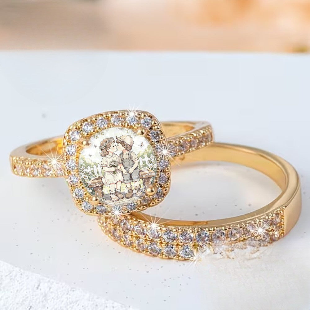 Pocket Hug Square Ring Set