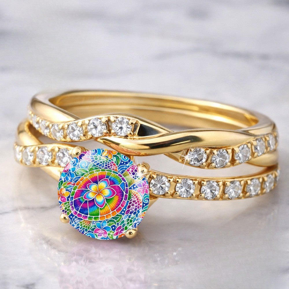Colorful Mandala Twisted Ring