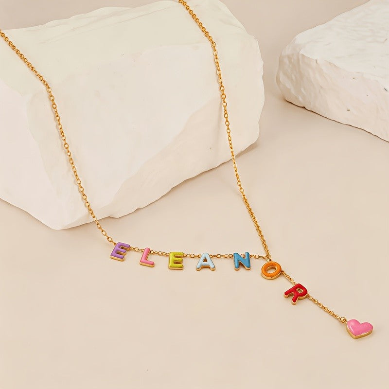 Custom Colorful Letter Y-Drop Necklace
