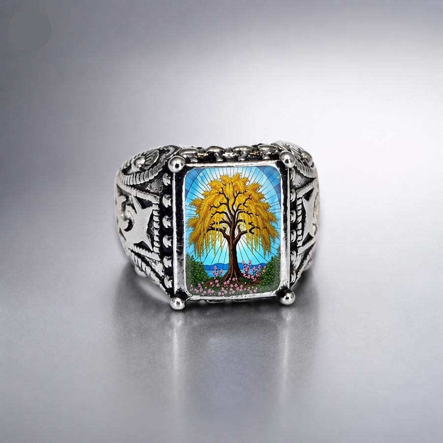 Weeping Willow Square Ring