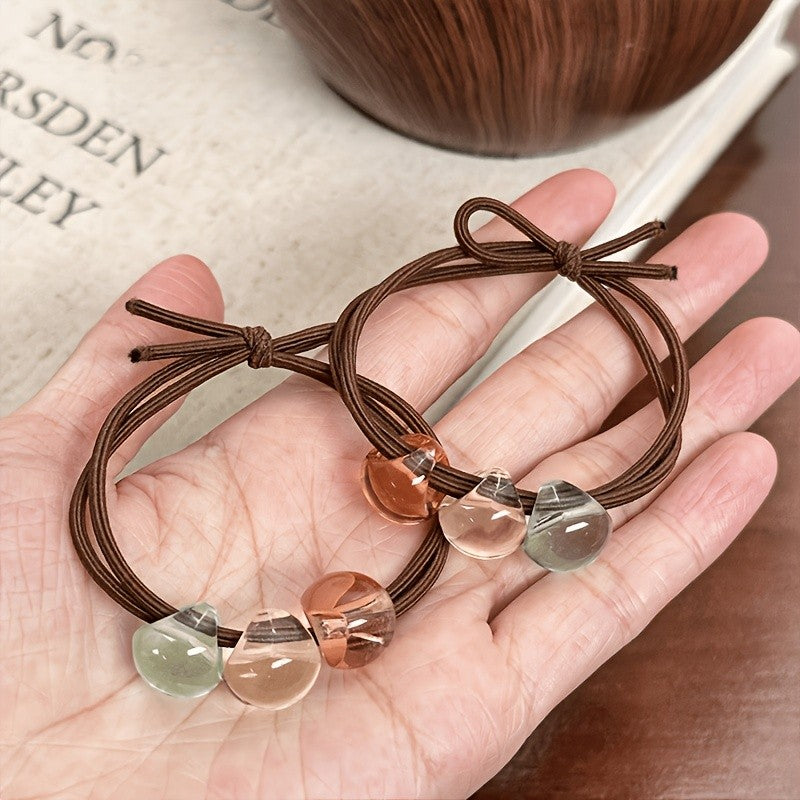 Crystal Bead Hair Tie Set