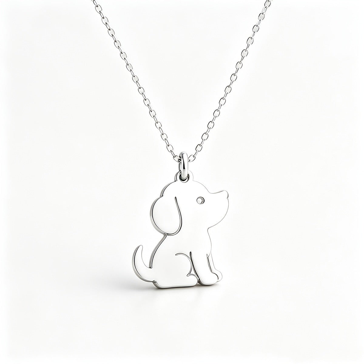 Sitting Puppy Silhouette Necklace
