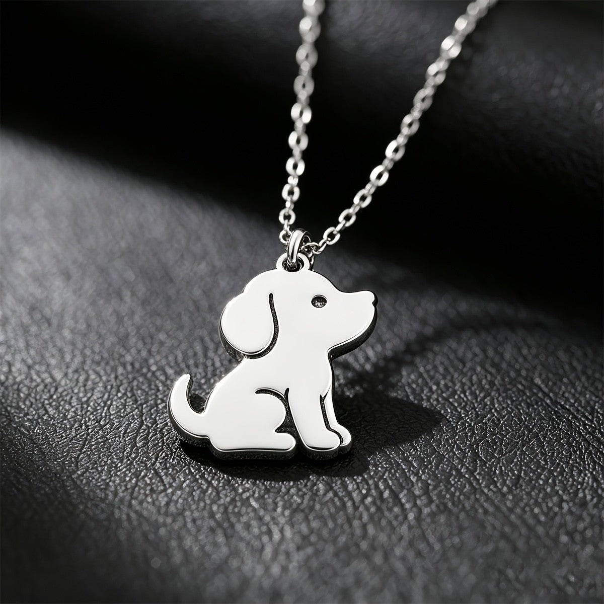 Sitting Puppy Silhouette Necklace