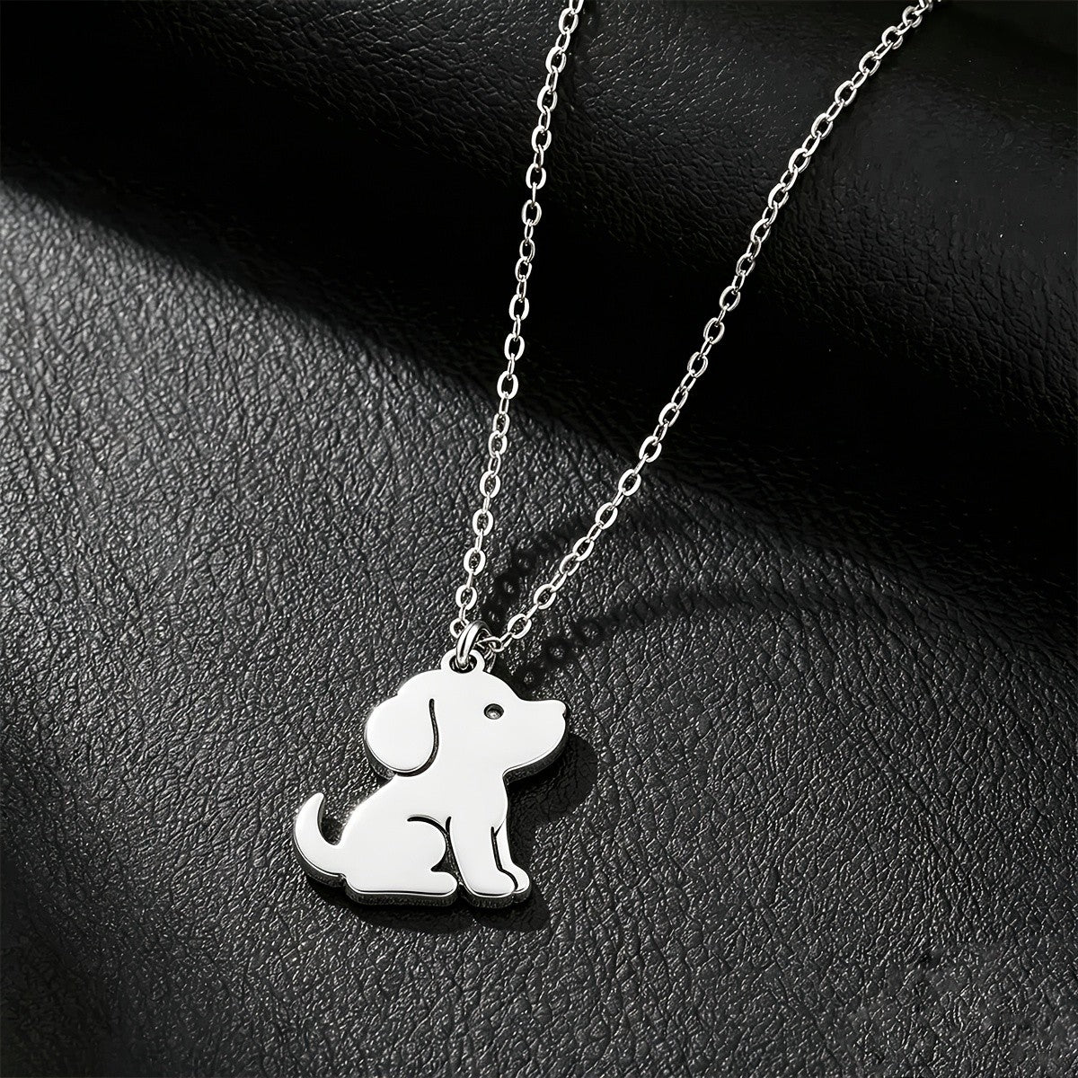 Sitting Puppy Silhouette Necklace