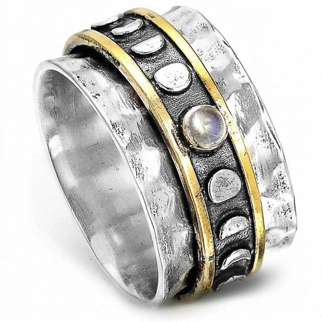 Antique Dot & Stone Band Ring
