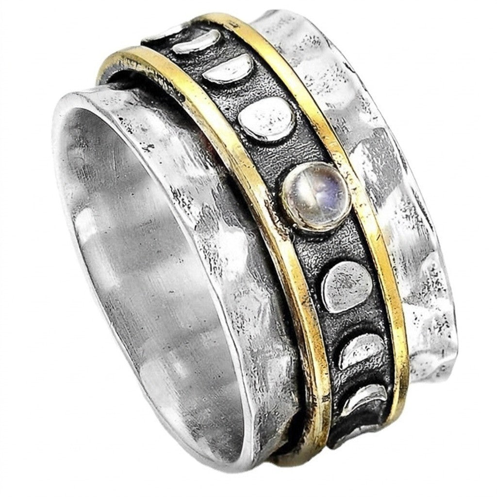 Antique Dot & Stone Band Ring