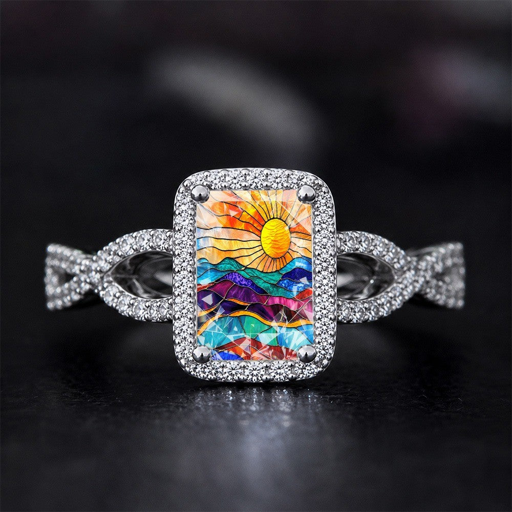 Colorful Sunset Landscape Ring
