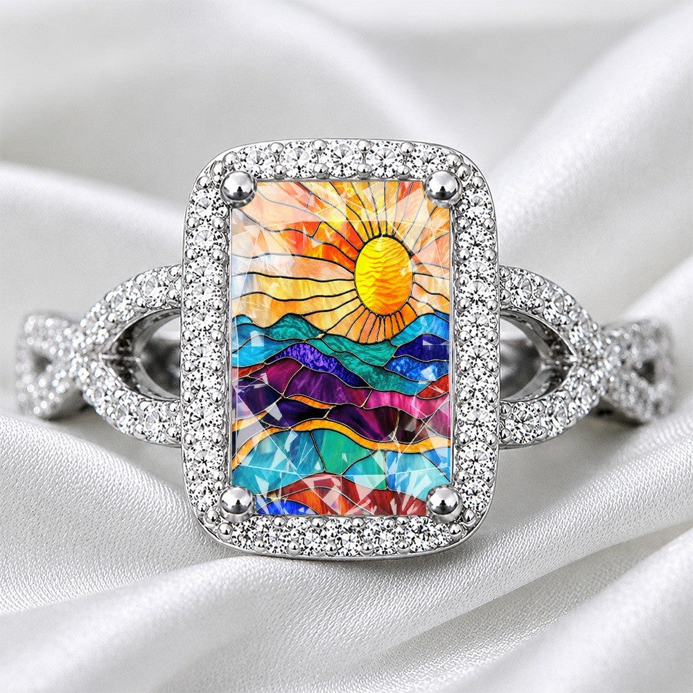Colorful Sunset Landscape Ring