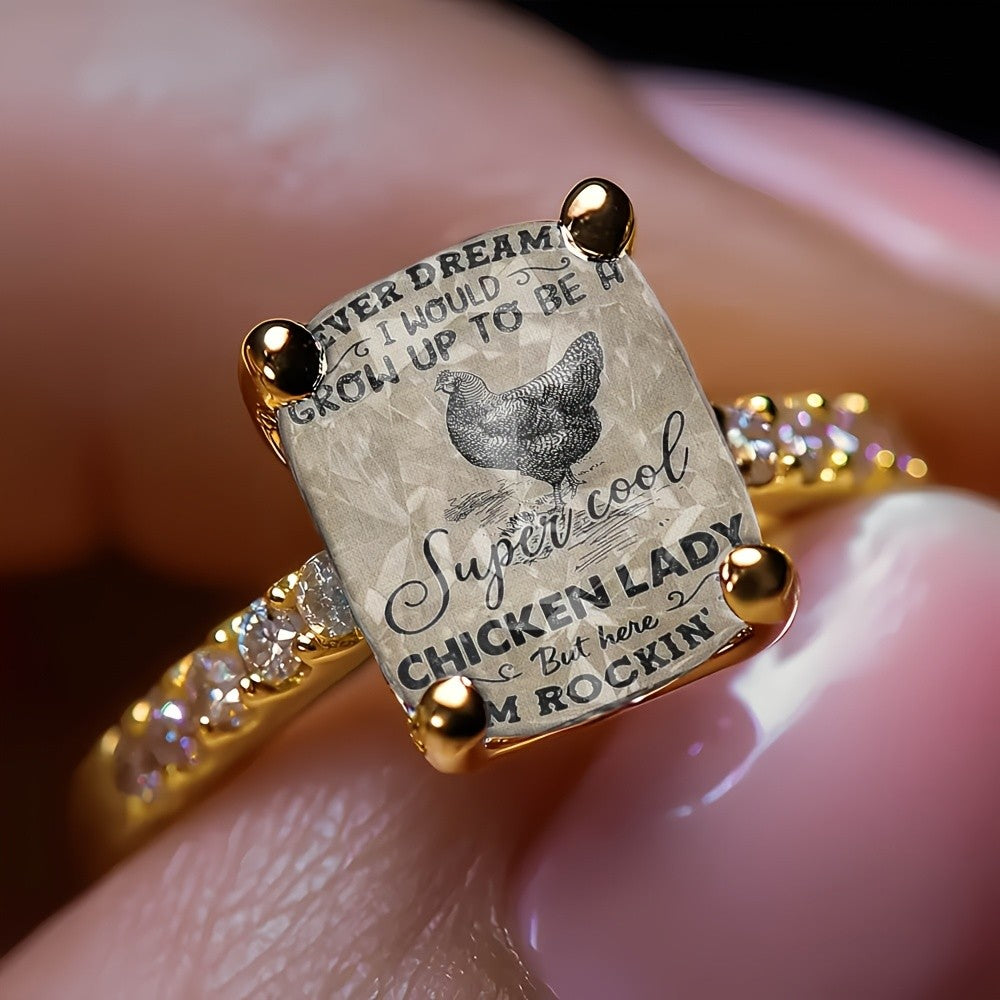 Chicken Lady Square Ring