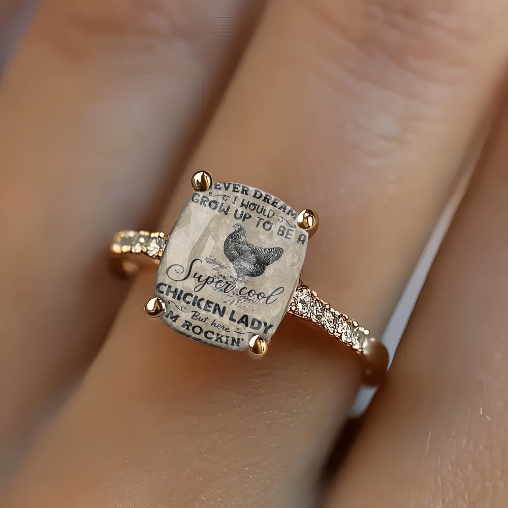 Chicken Lady Square Ring
