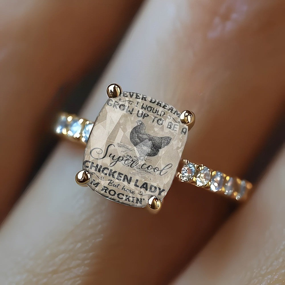 Chicken Lady Square Ring