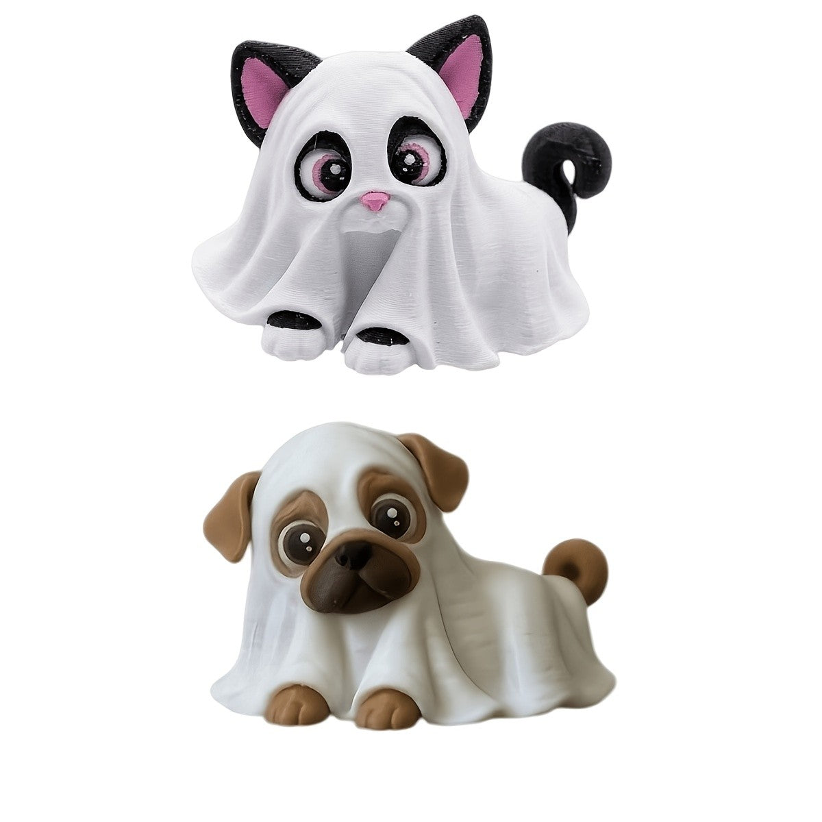Ghost Cat & Dog Figurine Set