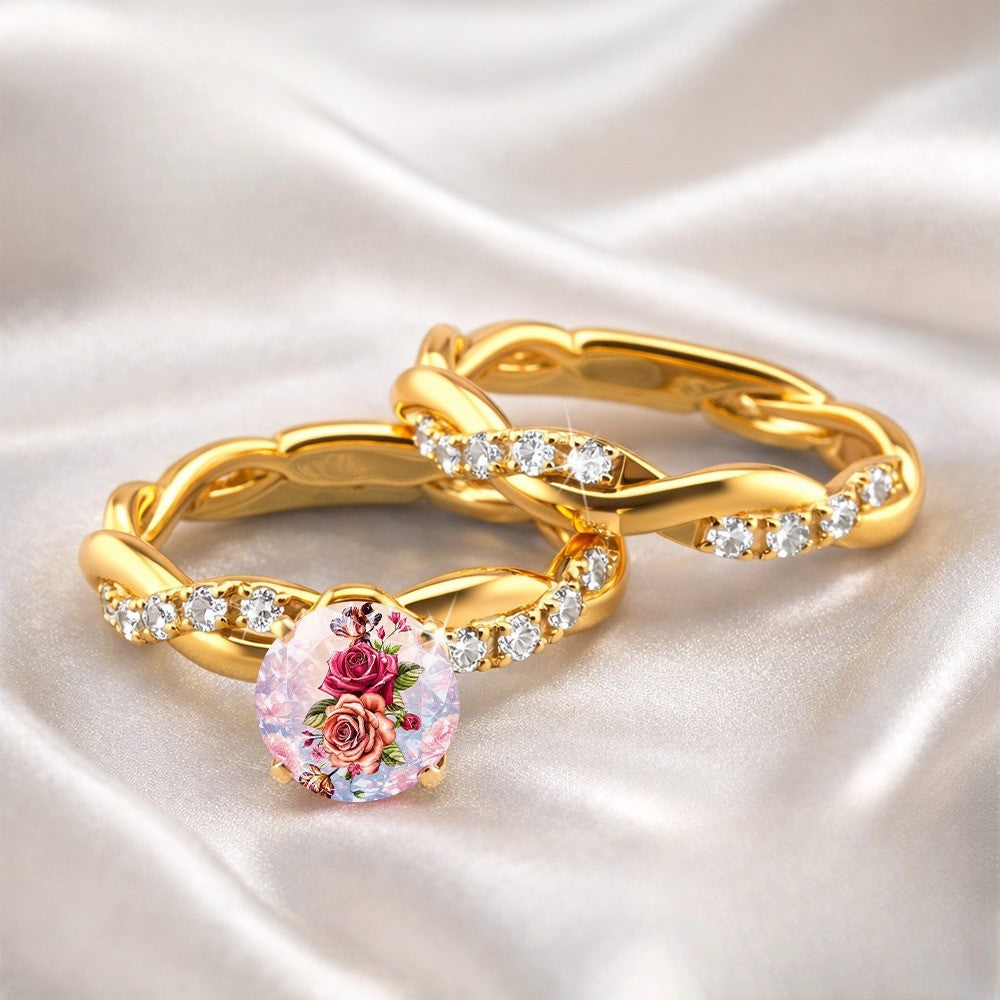 Rose Floral Twisted Ring