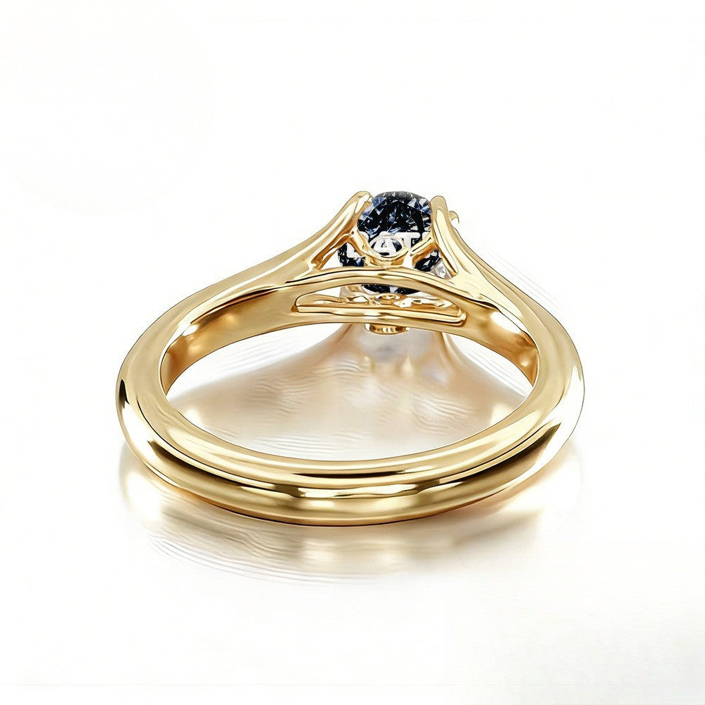 Bath Sign Black Crystal Ring
