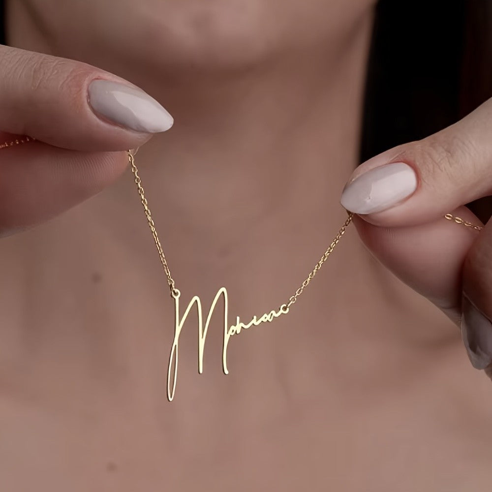 Custom Signature Script Necklace