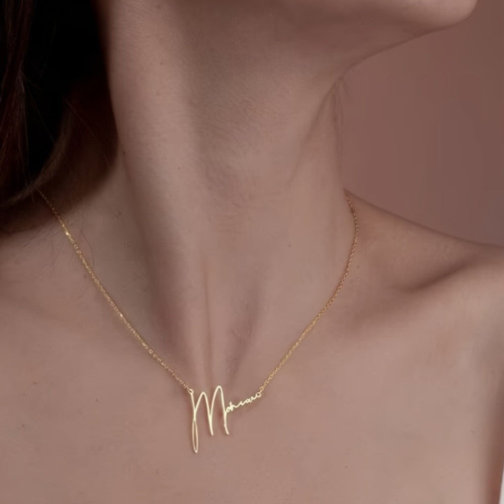 Custom Signature Script Necklace