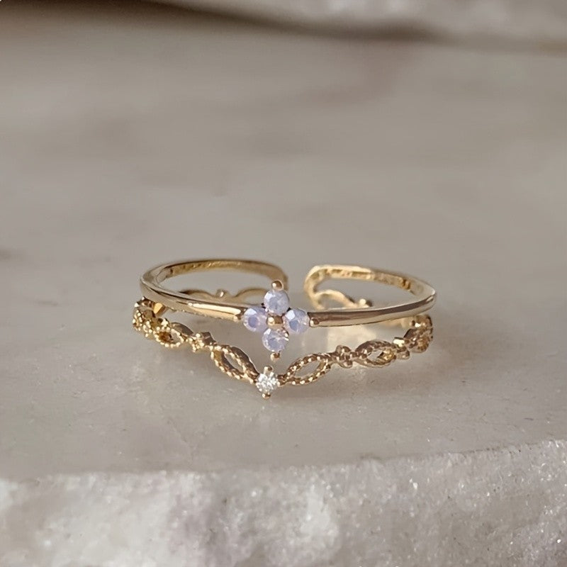 Pastel Leaf Vine Ring