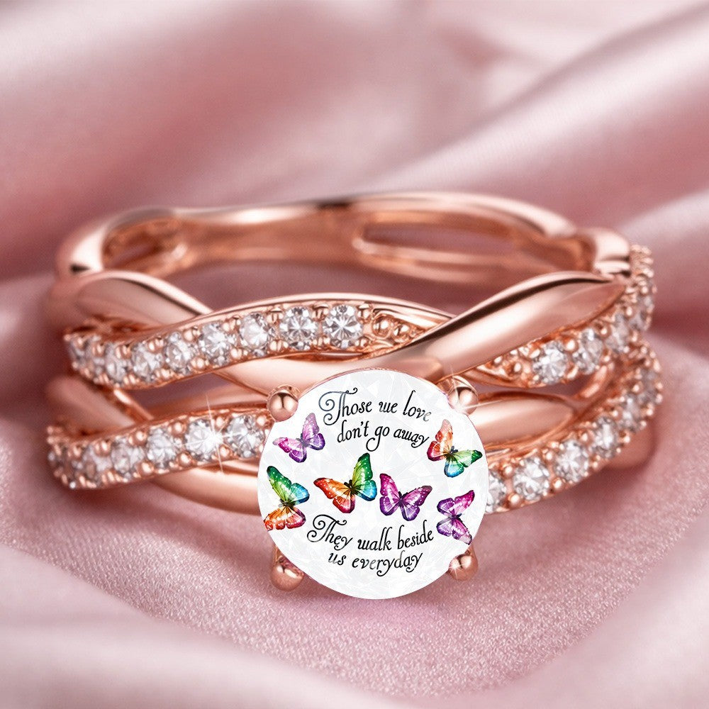 Colorful Butterfly Quote Ring
