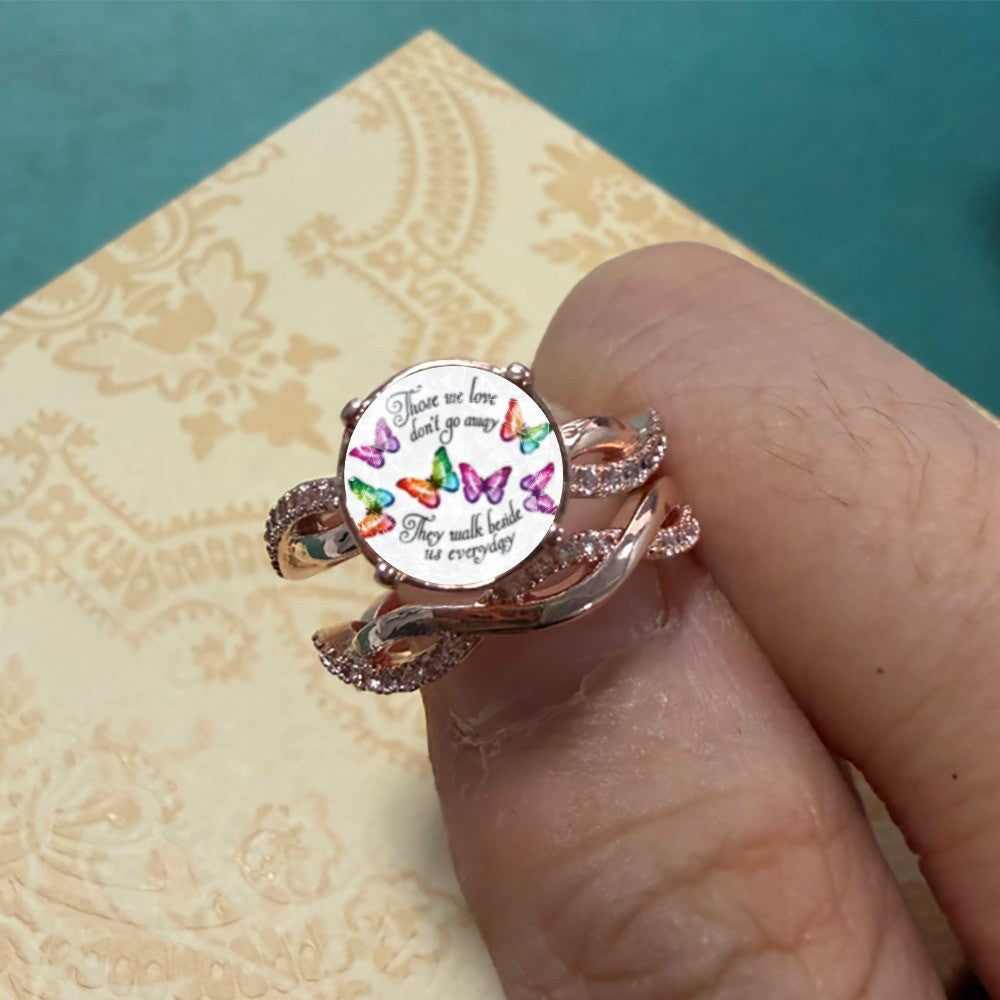 Colorful Butterfly Quote Ring