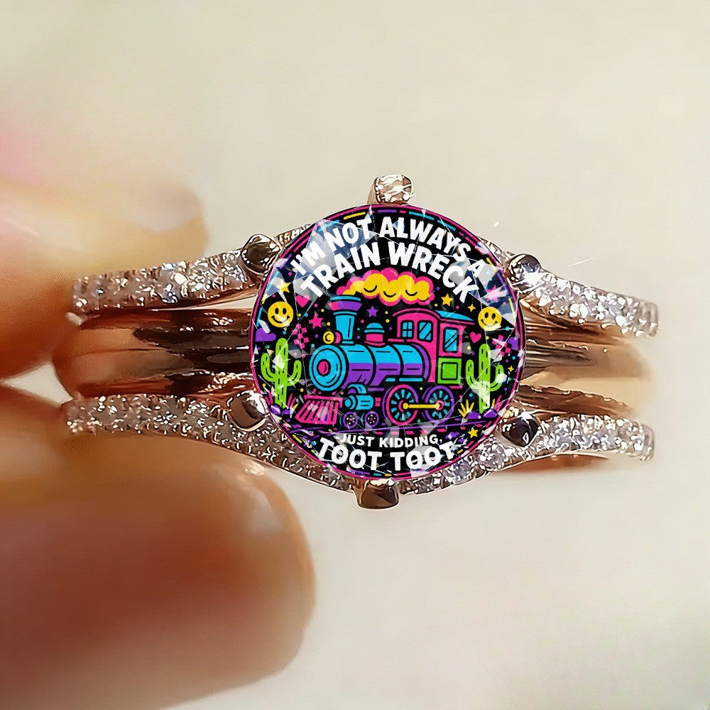 Colorful Train Statement Ring