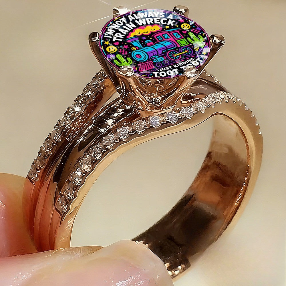 Colorful Train Statement Ring
