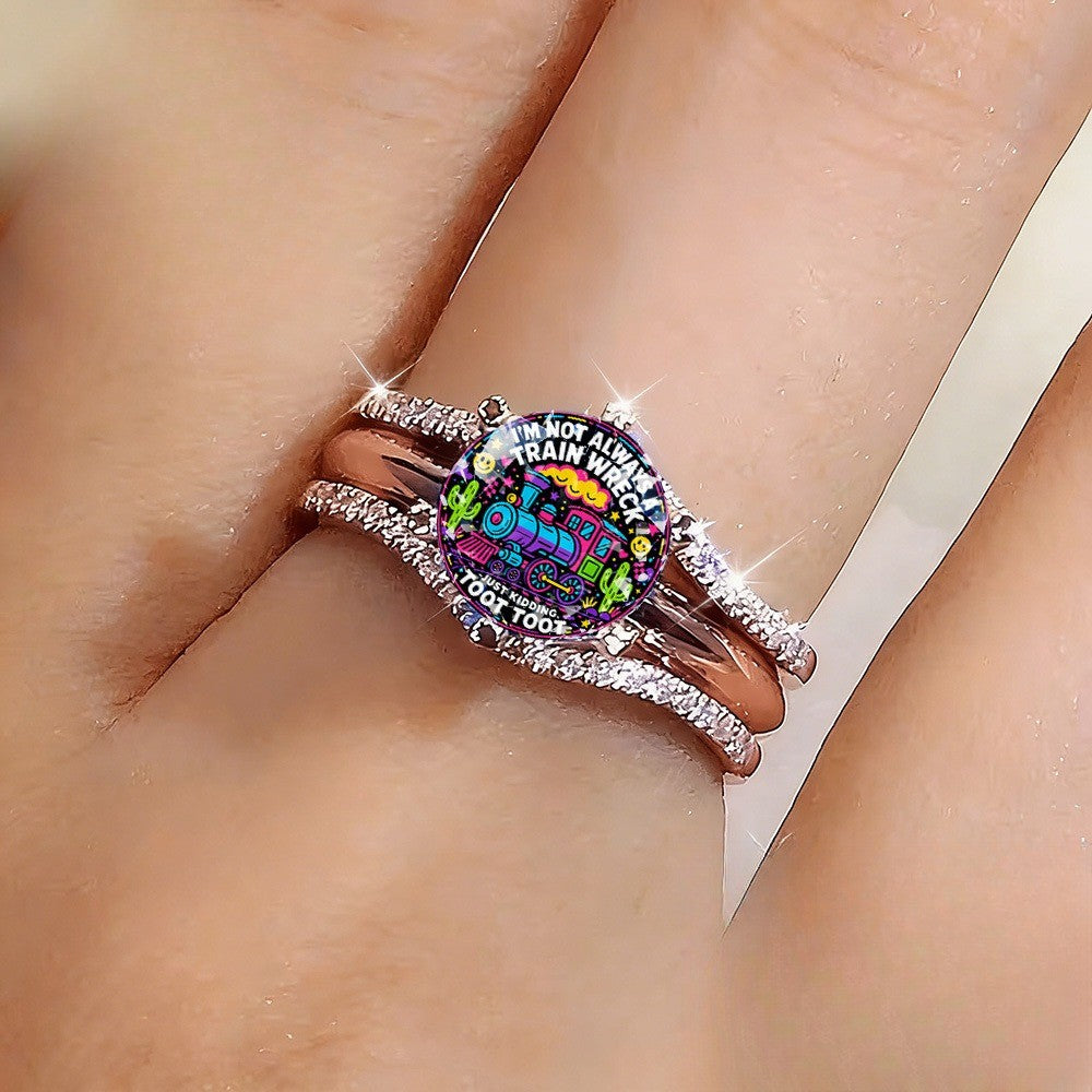 Colorful Train Statement Ring