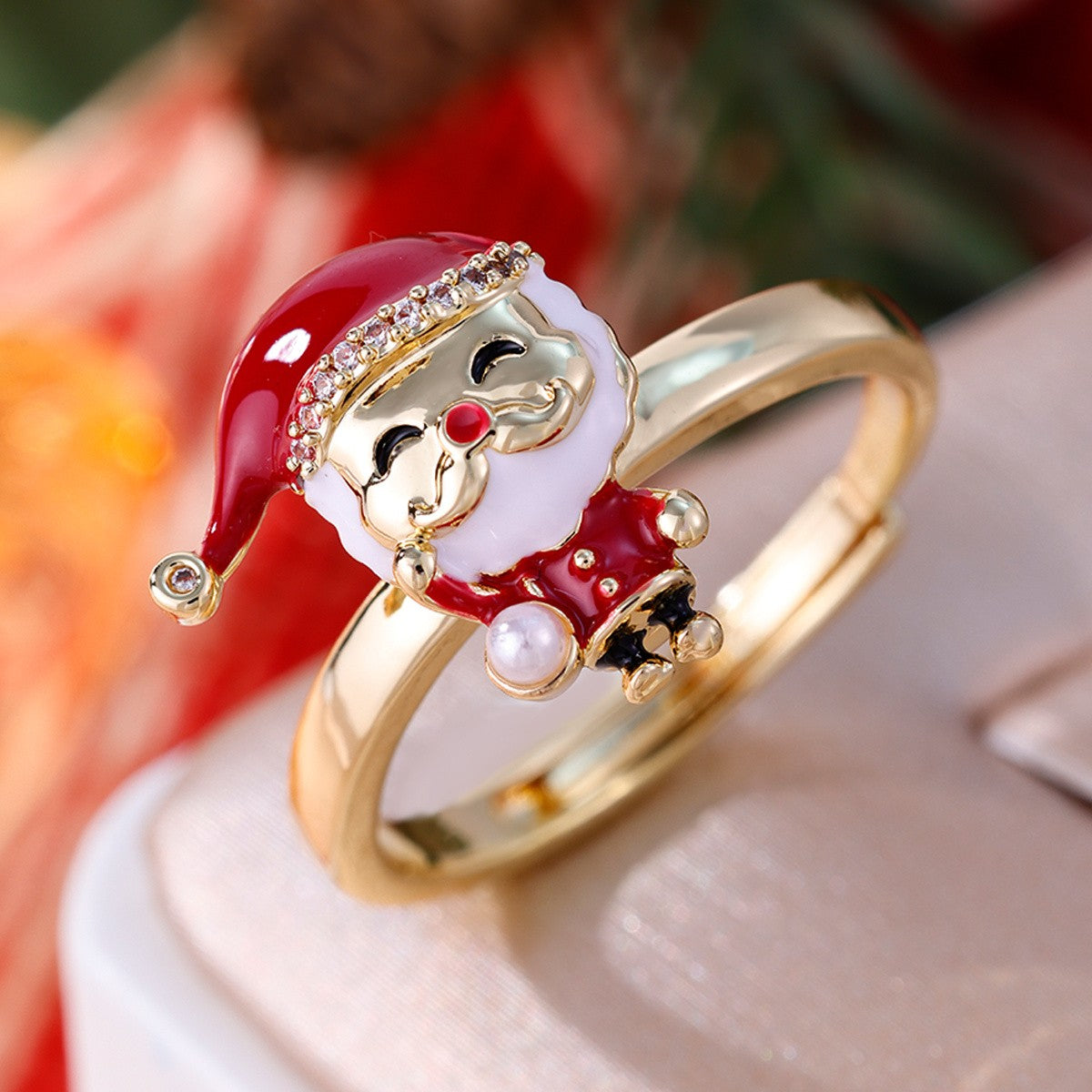 Santa Claus Enamel Ring