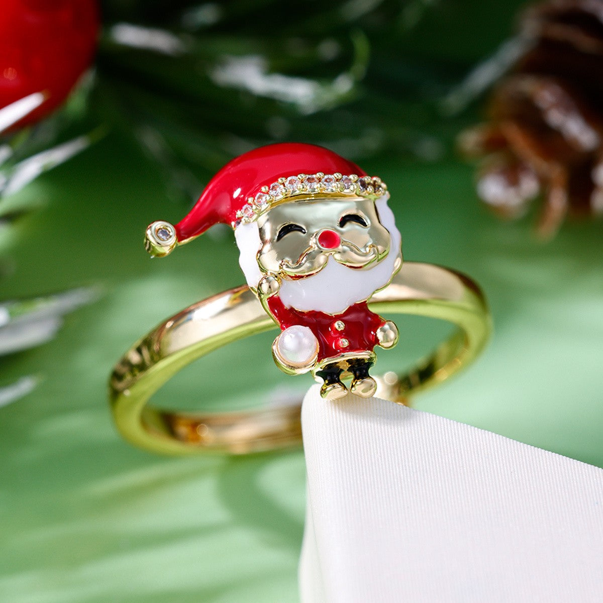 Santa Claus Enamel Ring