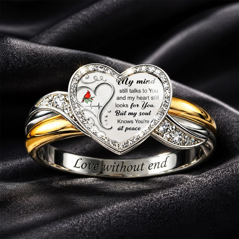 Heart Cardinal Message Ring